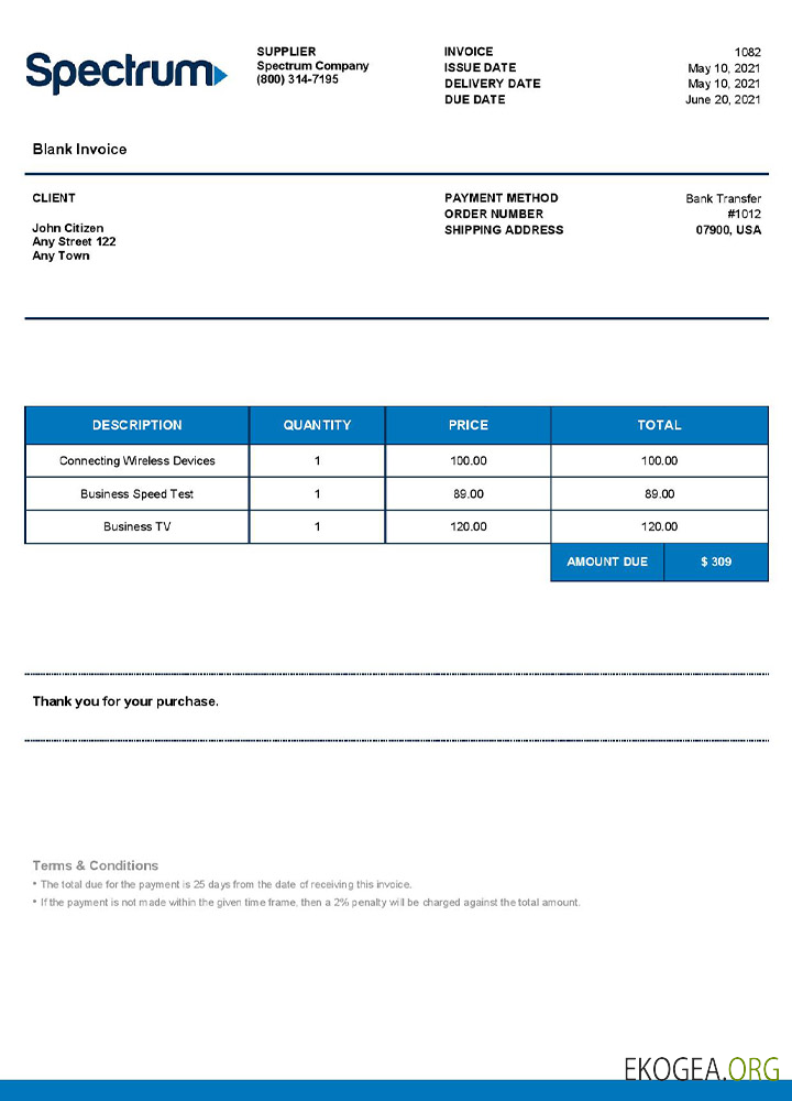 Facture USA Spectrum